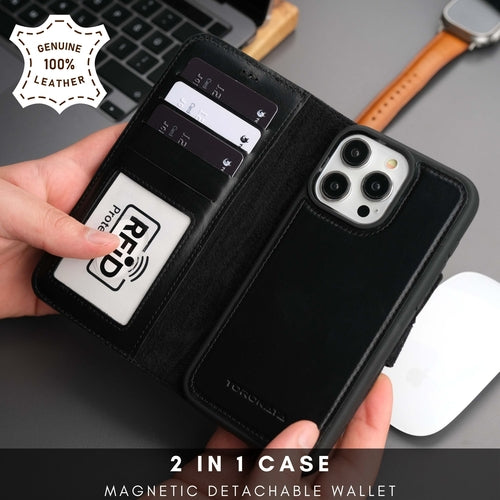 Casper iPhone 15 Pro Max Wallet Case Leather MagSafe
