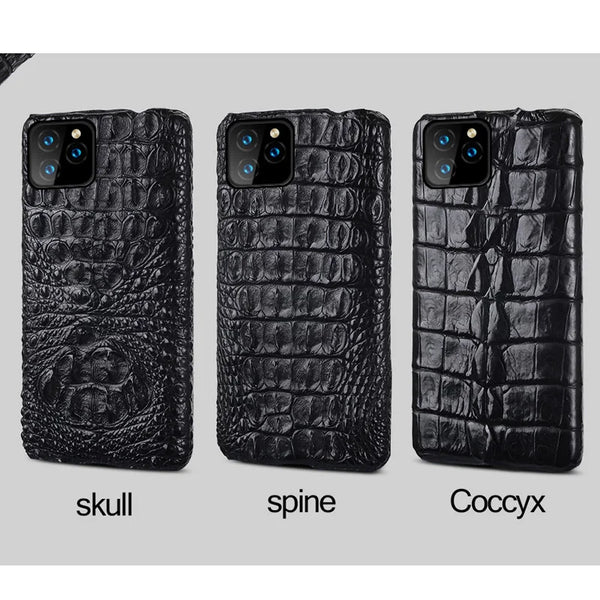Crocodile Leather iPhone Case – Premium Quality - detail close-up
