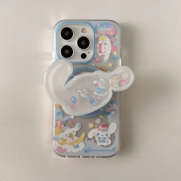 With Holder Cinnamoroll MagSafe Grip Case protective iPhone case for For iPhone 16ProMax to For iPhone 17