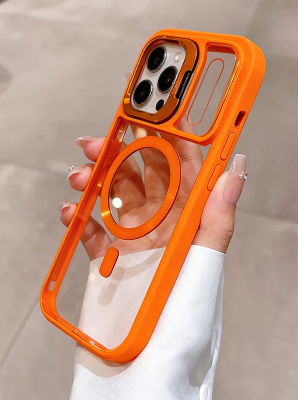 Matte Translucent MagSafe Bracket Case for iPhone