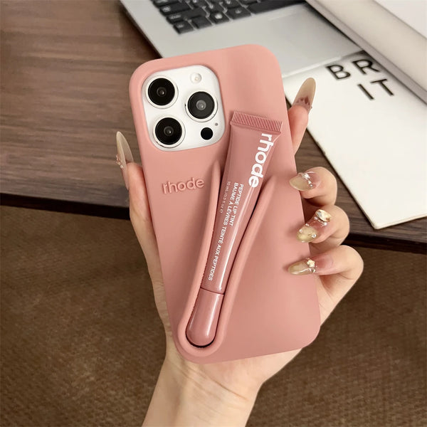 Rhode Portable Lip Gloss Holder Cover With Lipstick