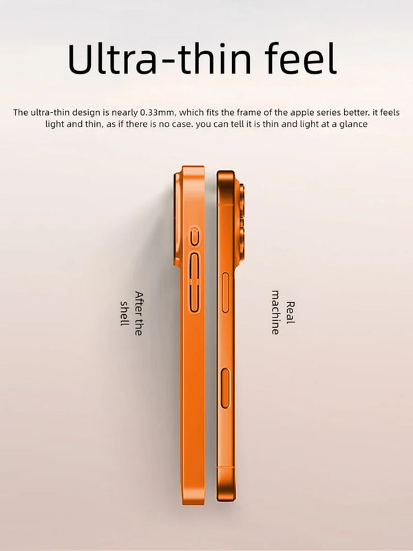 Side profile showing the ultra-thin fit of the iPhone 17 lens protector case