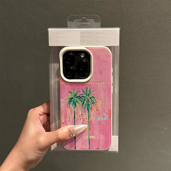 Oil Painting Palm Tree Case Design – Summer Vibes | iPhone 14 Pro Max