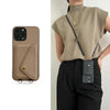 Blue textured iPhone case with lanyard and card pocket