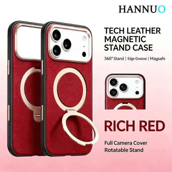 Leather MagSafe Metal Holder Case