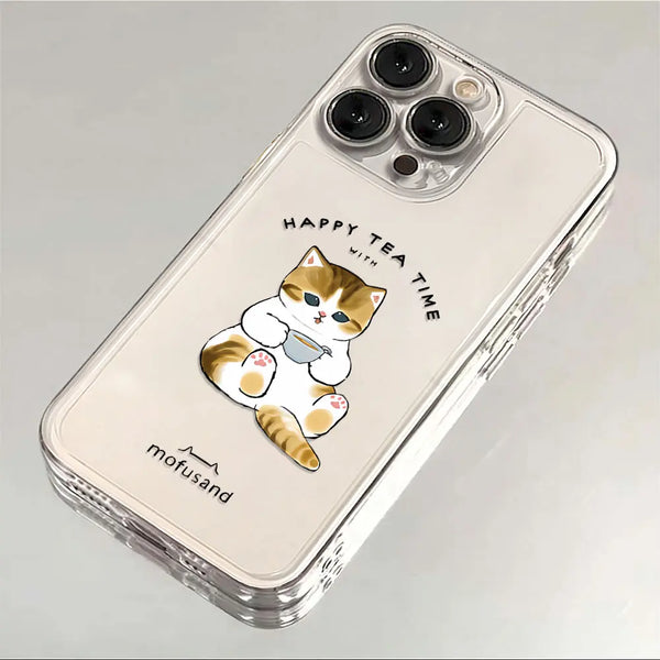 Transparent Cute Cat iPhone Case