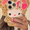 Cute Fluffy Leopard Print Hello Kitty Phone Case
