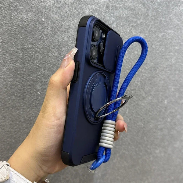 Armor Magnetic Bracket CasesWith Lanyard Slide Camera Protection