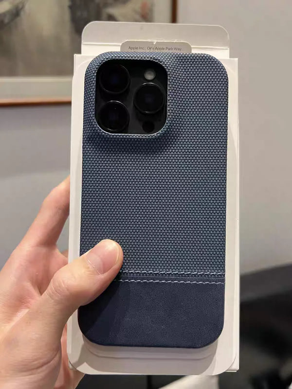 Leather Nylon iPhone Case – Shockproof & Matte