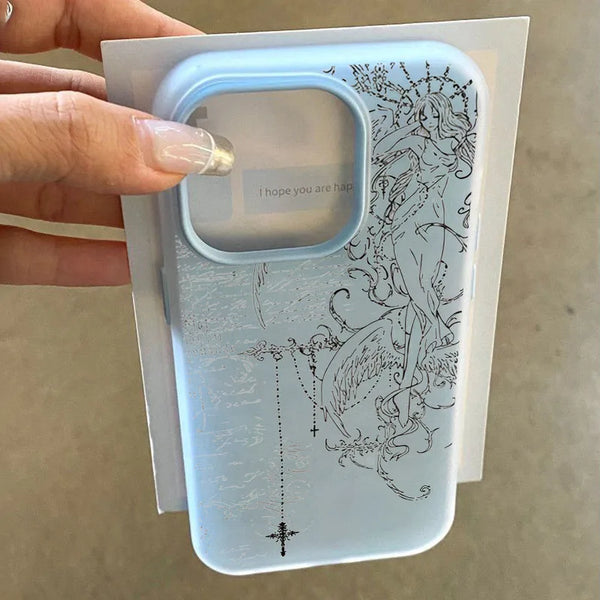 Gothic Style Angel Cross LinePhone Case