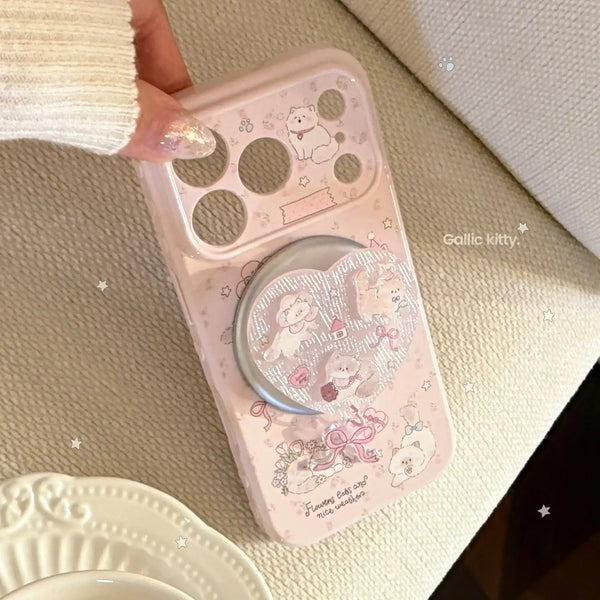 Cute Cartoon Kitty Case For iPhone 17 Pro - Magnetic Stand