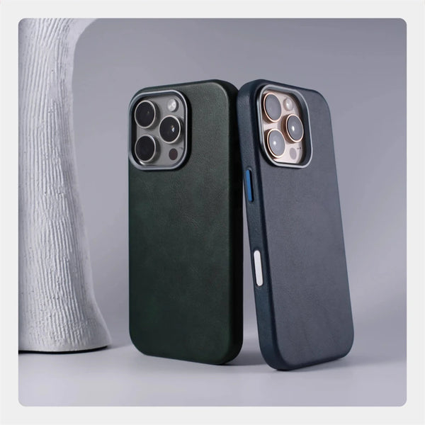 Classic Leather Magnetic Case – Premium Finish | iPhone 16 Pro Max
