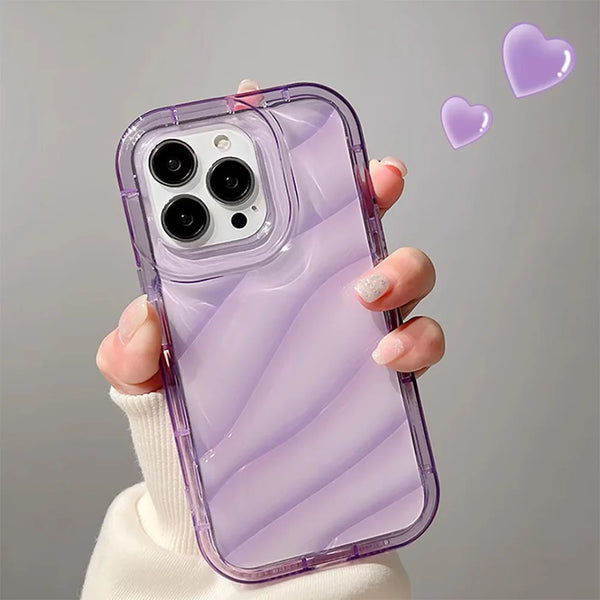 Soft Candy Transparent Wavy Texture Case