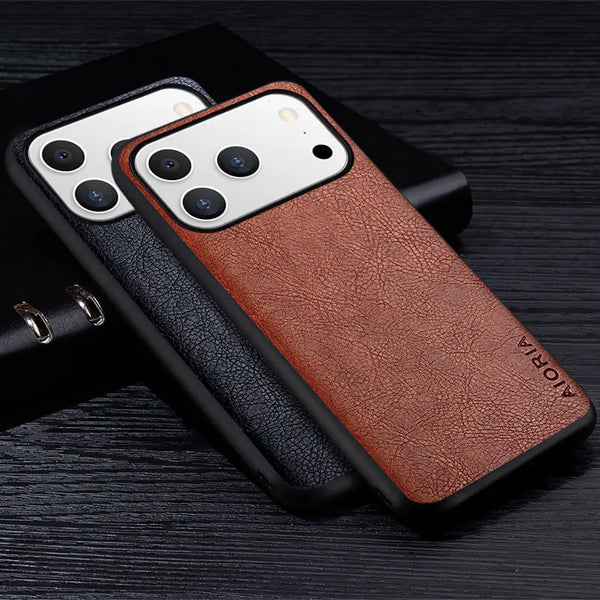 Premium Leather iPhone Case – Business Style - detail close-up