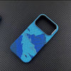 Blue carbon-inspired iPhone case with magnetic-ready slim PC shell