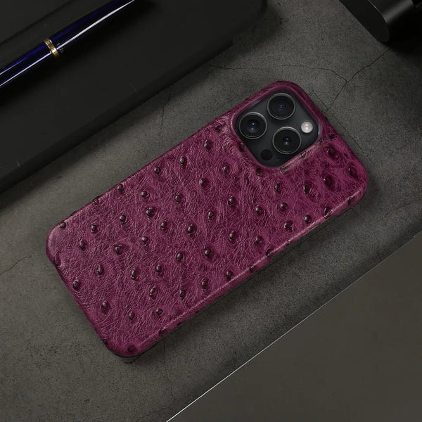 Ostrich Leather Case For iPhone 16 Pro Max | Executive Style