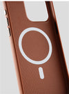 Interior view of the leather-look iPhone case with magnetic charging ring alignment