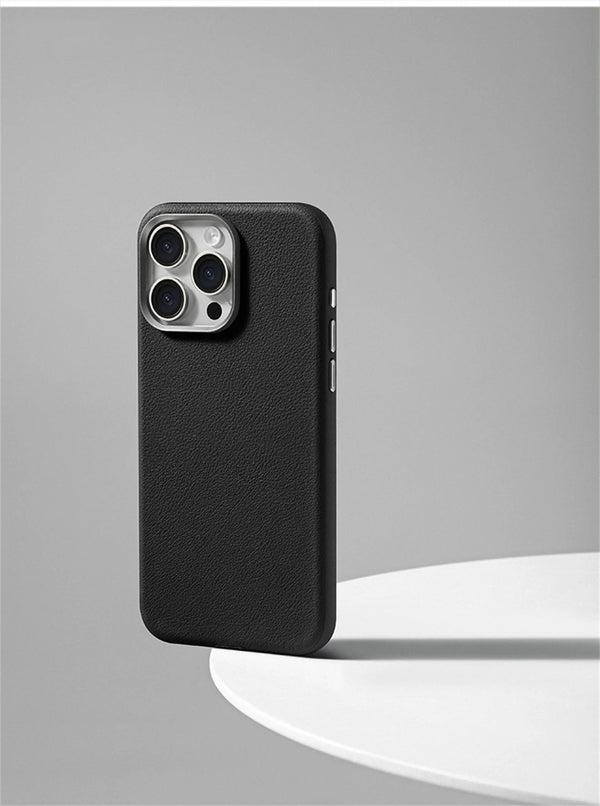 Luxury Business Leather Case for iPhone with Wireless Charging - additional view portrait