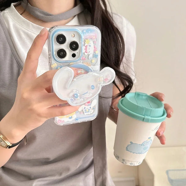 With Holder Cinnamoroll MagSafe Grip Case protective iPhone case for For iPhone 16ProMax to For iPhone 17