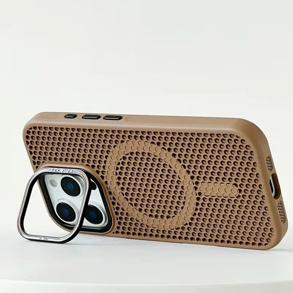 Honeycomb Grid Mesh Cooling Magsafe Phone Case Lens Bracket