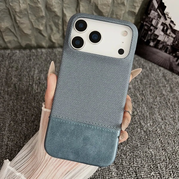 Leather Nylon iPhone Case – Shockproof & Matte