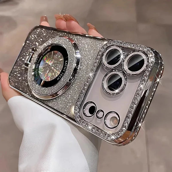 Transparent Diamond Glitter MagSafe Case for iPhone