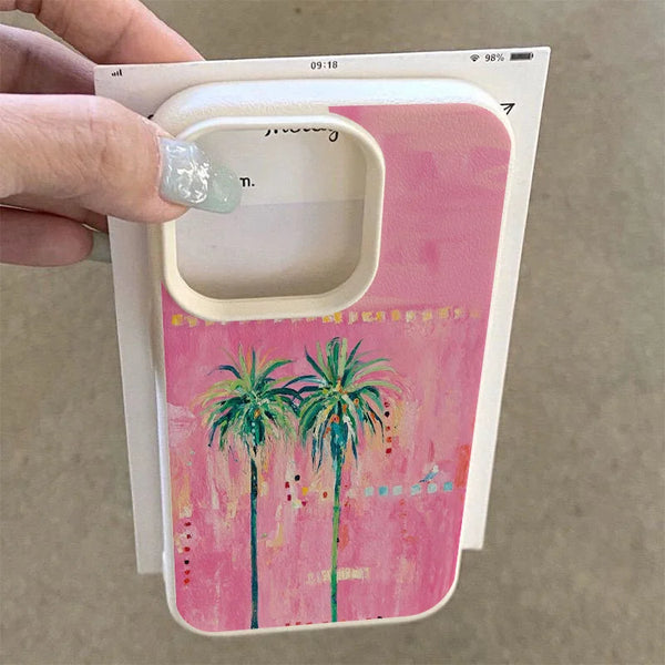 Oil Painting Palm Tree Case Design – Summer Vibes | iPhone 14 Pro Max