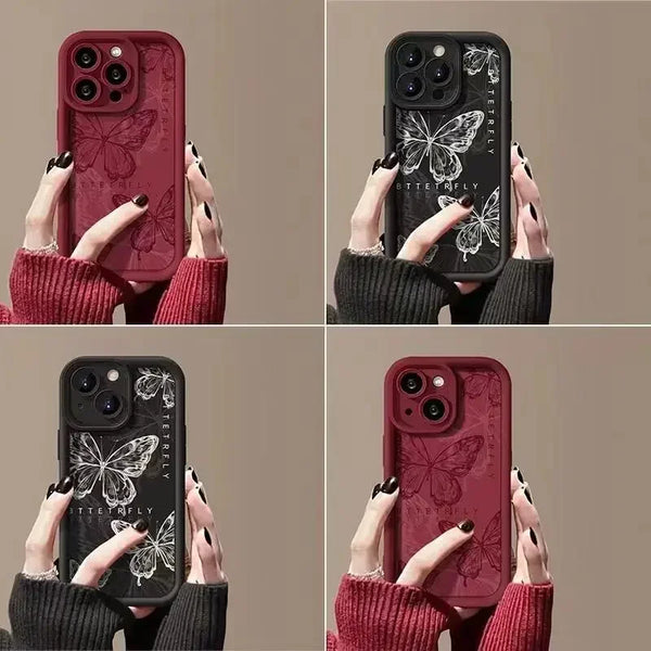 Retro Red Butterfly Love Case