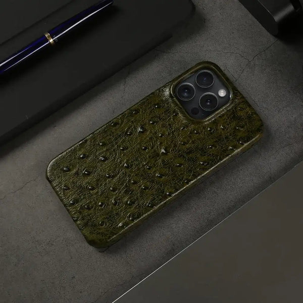 Ostrich Leather Case For iPhone 16 Pro Max | Executive Style