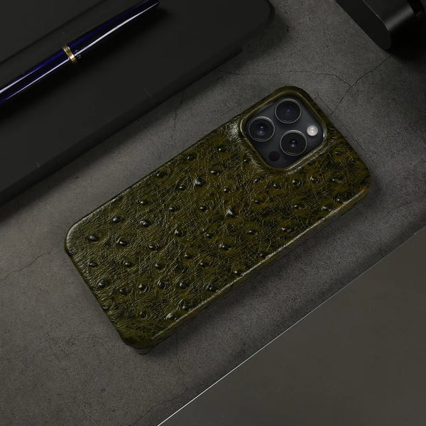 Ostrich Leather Case For iPhone 16 Pro Max | Executive Style