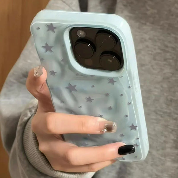 Close-up star pattern and texture on phone case