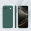 Dark green iPhone 17 Air silicone case with soft-touch finish and precise side buttons