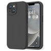 Black protective iPhone case highlighting the half-wrapped build and minimal profile.