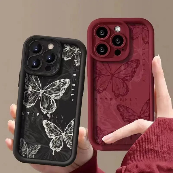 Retro Red Butterfly Love Case