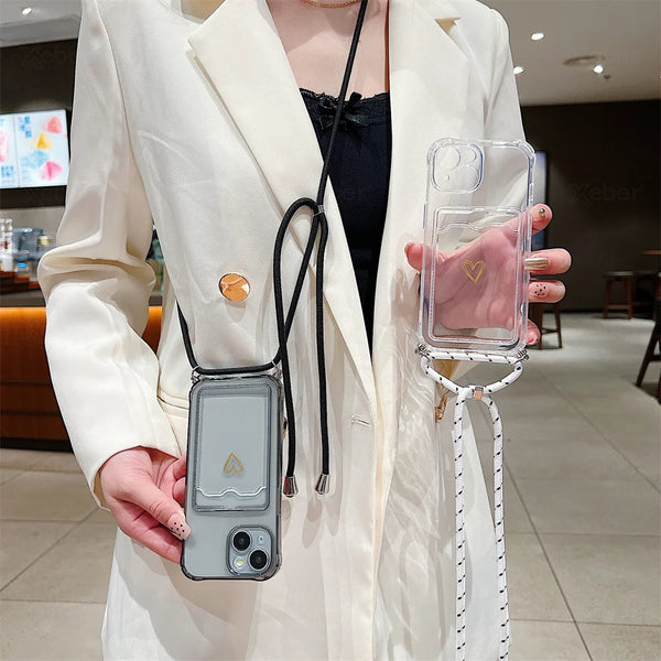 Lanyard Strap Card Holder Case for iPhone