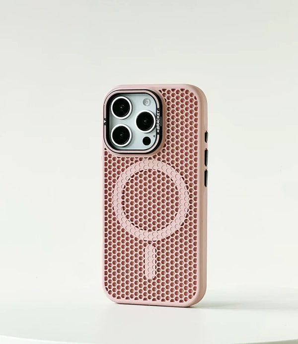 Honeycomb Grid Mesh Cooling Magsafe Phone Case Lens Bracket
