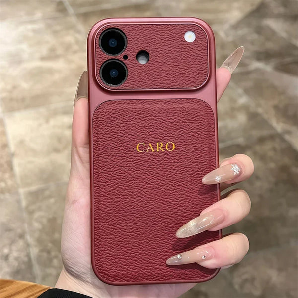Personalised Letter Leather Case for iPhone 17 Pro