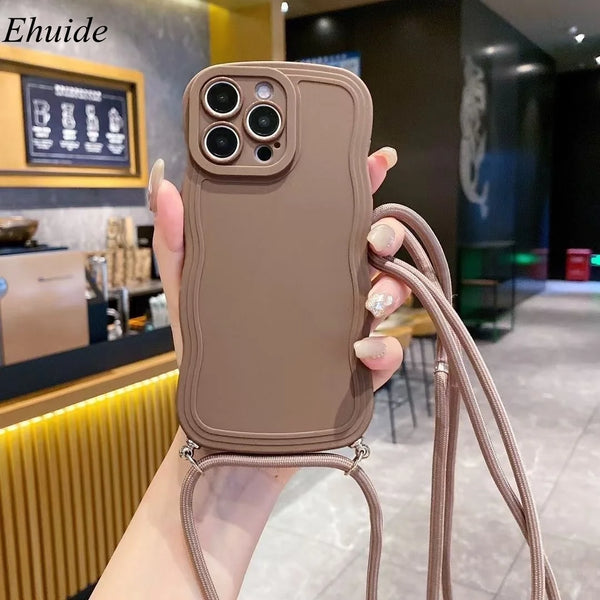 Wave Silicone Case with Crossbody Strap