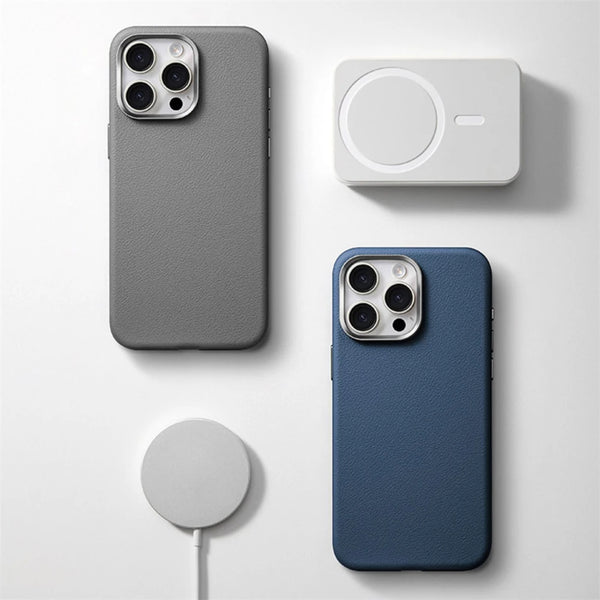 Luxury Business Leather Case for iPhone with Wireless Charging
