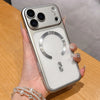 Matte translucent MagSafe case in black shown on an iPhone 17 with raised camera protection.