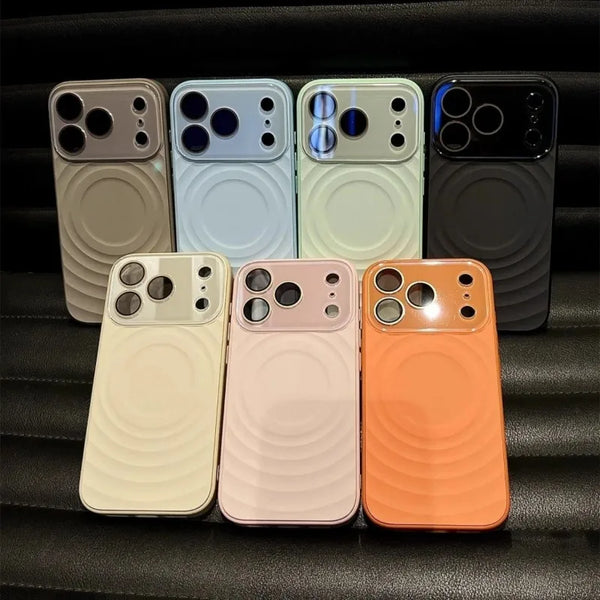 Set of water ripple silicone iPhone cases in multiple pastel and dark colorways.