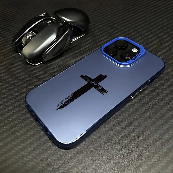 Black Cross Matte Phone Case