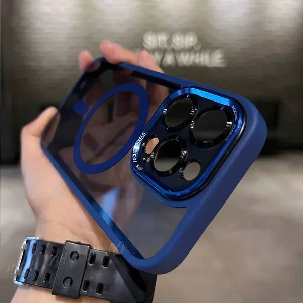 Luxury Magnetic Clear Bumper Case for iPhone 16 Pro