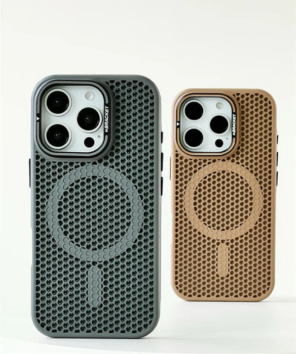 Honeycomb Grid Mesh Cooling Magsafe Phone Case Lens Bracket