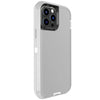 White matte armor iPhone case showing dual-layer protective build