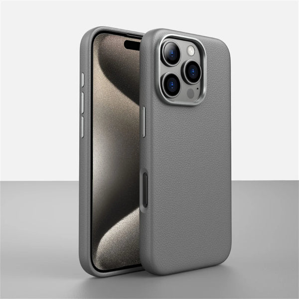 Luxury Business Leather Case for iPhone with Wireless Charging