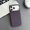 Purple woven iPhone case with slim edges and raised camera opening