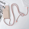 Silicone Crossbody Strap Card Holder Case for iPhone
