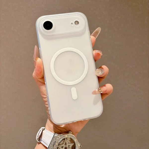 iPhone 17 Air case back with clear matte finish and circular grip ring
