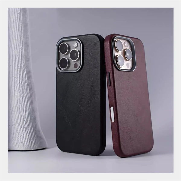 Classic Leather Magnetic Case – Premium Finish | iPhone 16 Pro Max